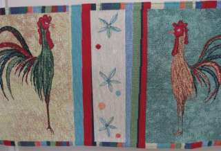 Cindy Shamp Chicken Rooster Jacquard Woven Tapestry Runner Fabric 