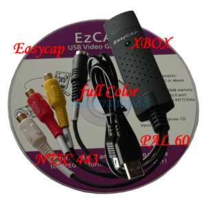 Easycap DC60+ For PS2 PS3 and XBOX 360 Video PAL 60  