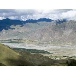  View of Tibetan Plateau, from Ganden Monastery, Near Lhasa 