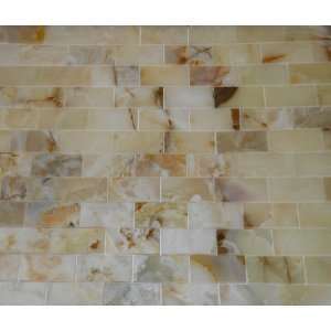   of 2x4 Rustic White Onyx Polished Mosaic Tiles