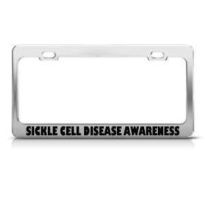 Sickle Cell Disease Awareness license plate frame Stainless Metal Tag 