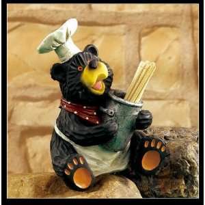  Chef Bear Toothpick Holder Collectible Sculpture Figure 