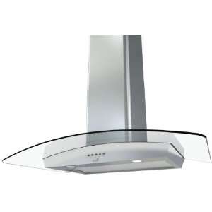  Wall Mounted Range Hood with Curved Glass Canopy 6 Round Vertical 