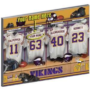  Minnesota Vikings Customized Locker Room 8x10 Laminated 