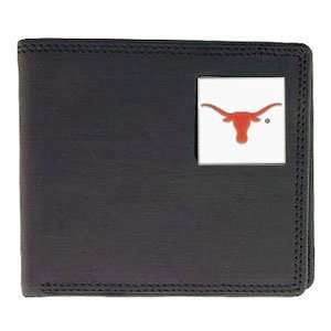  NCAA Texas Longhorns Bifold Wallet Top Grain Leather 