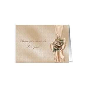 Please join us at the reception Wedding Reception, Invitation, Rose 