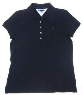  Hilfiger Womens Polo Shirt in Solid Navy Blue (Ladies) Clothing