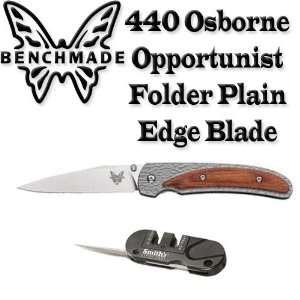  Benchmade 440 Osborne Opportunist Folder Wood Inlay Handle 