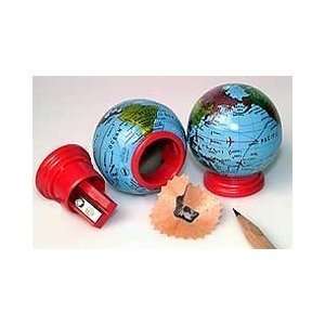 KUM World Globe, 1 Hole Plastic Pencil Sharpener, 45mm, Half Meridian 